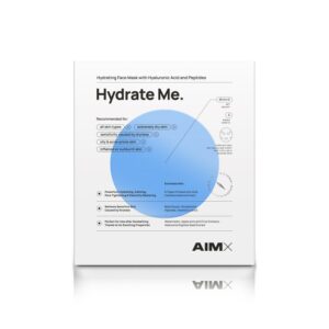 AIMX „Hydrate Me“ (Greito poveikio giliai drėkinanti veido kaukė su 8 rūšių hialurono rūgštimis ir peptidais) 1 vnt